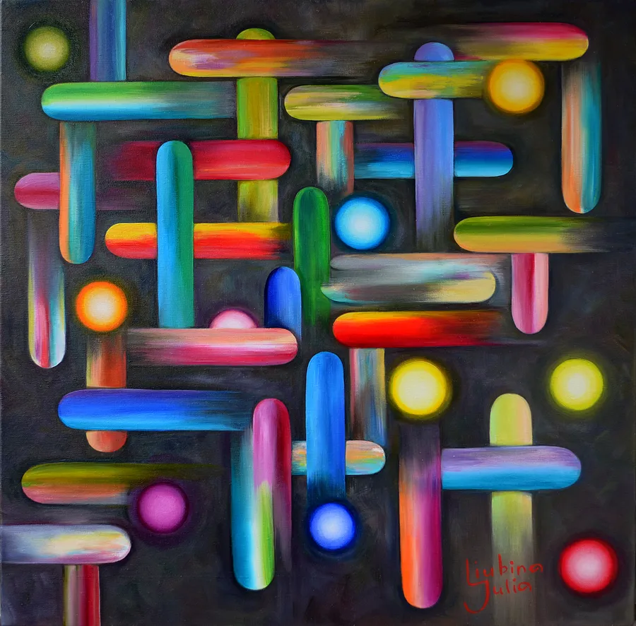 Зображення "Searching for sences" від Julia Liubina, розмір: 65x65cm, матеріали: oil, canvas, медіум: Живопис, місто: Odesa, Ukraine, серія: Cosmos, ціна: €600